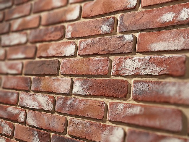 Nahaufnahme des Steinpaneels Backstein rostbraun Dekor 7600 V1