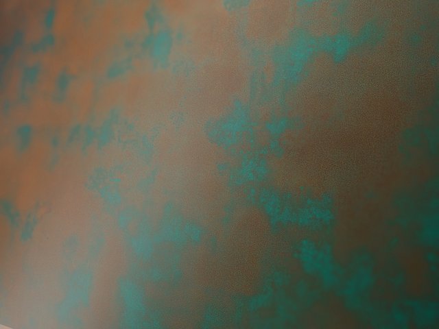 Nahaufnahme des Dekors 745 Kupfer mit Grünspan