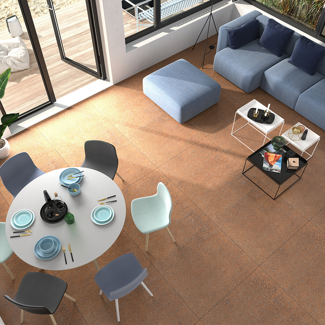 imi-rost Matte Edelrost auf dem Boden verlegt