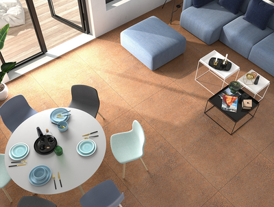 imi-rost Matte Edelrost auf dem Boden verlegt