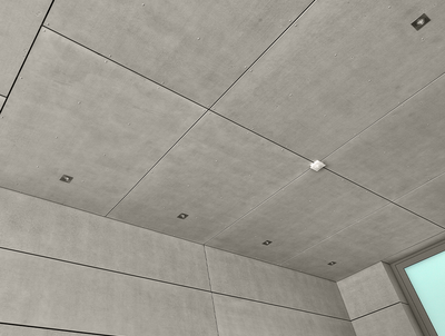 Ein Eingangsportal inkl. Decke mit imi-beton Fassade verkleidet