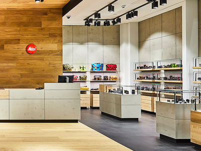 imi-beton Glattschalung grau im Ladenbau